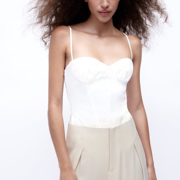 🤍Zara Linen Blend Corset Style Bodysuit - Picture 2 of 12